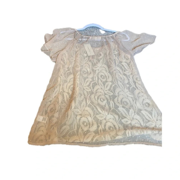 JohnPaulRichard Women’s Large Cream Lace Flutter Sleeve Blouse​ - Picture 5 of 10